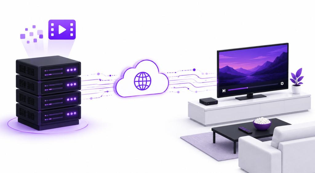 Hoe werkt IPTV: streams gaan van de server via internet naar je televisie