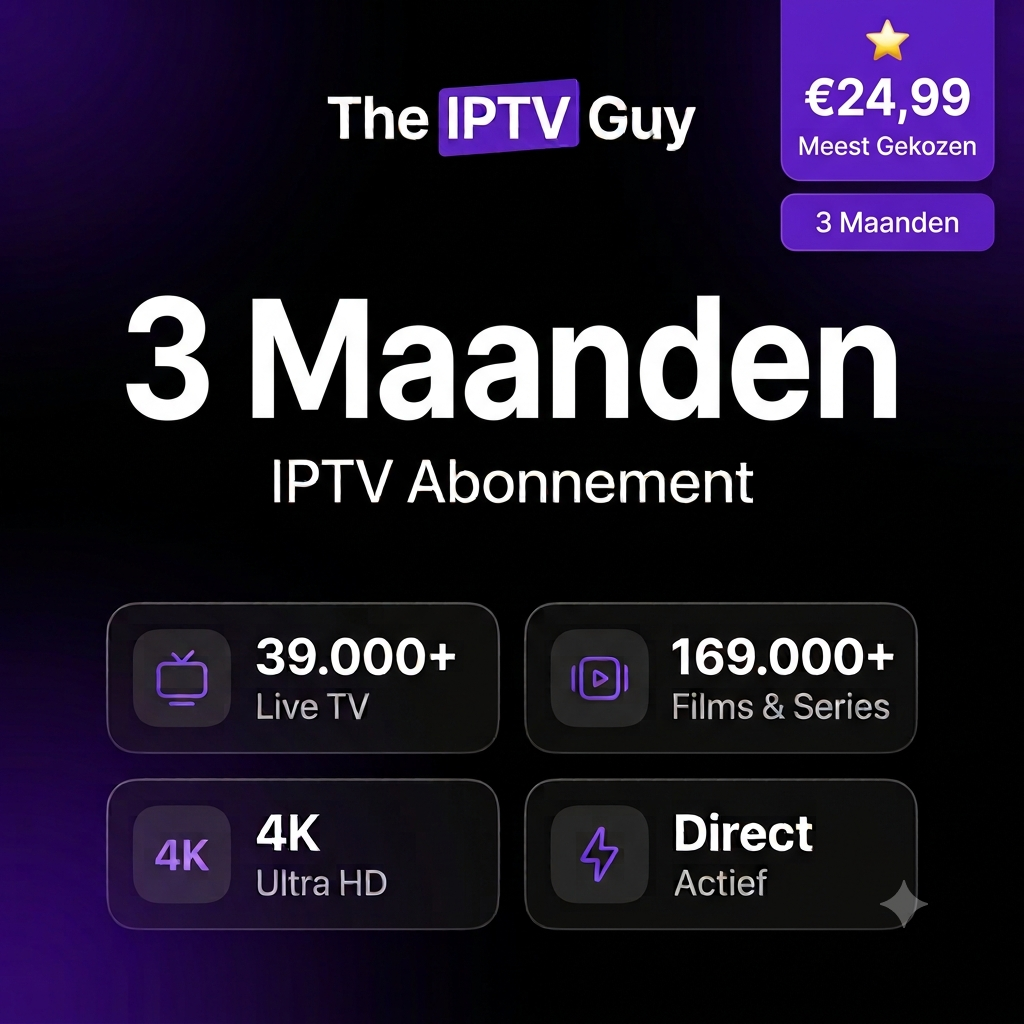 3 maanden IPTV abonnement kopen - The IPTV Guy