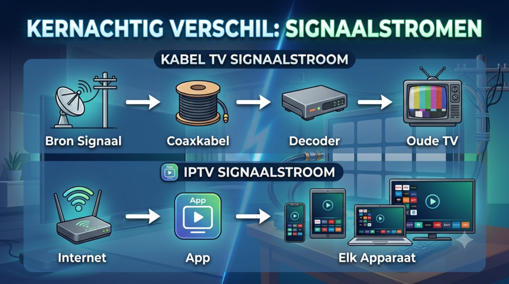 verschil tussen iptv en kabel signaal