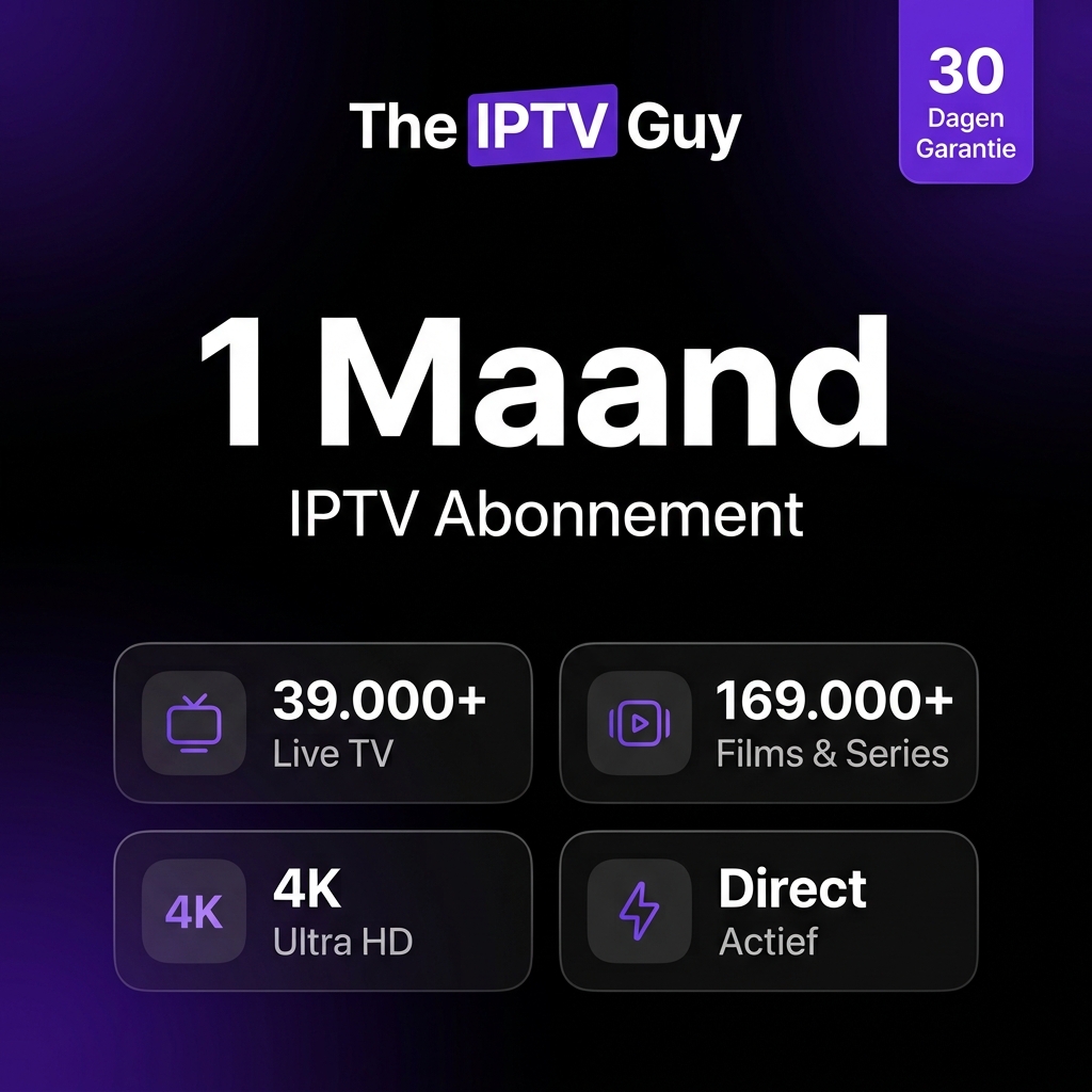 1 maand IPTV abonnement kopen - The IPTV Guy