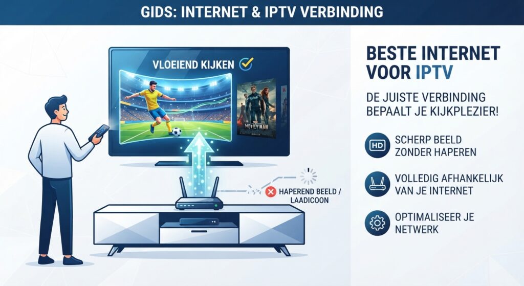 Beste internet voor IPTV - Een persoon kijkt IPTV op televisie met glasvezelinternet en router verbinding in een sfeervol interieur.