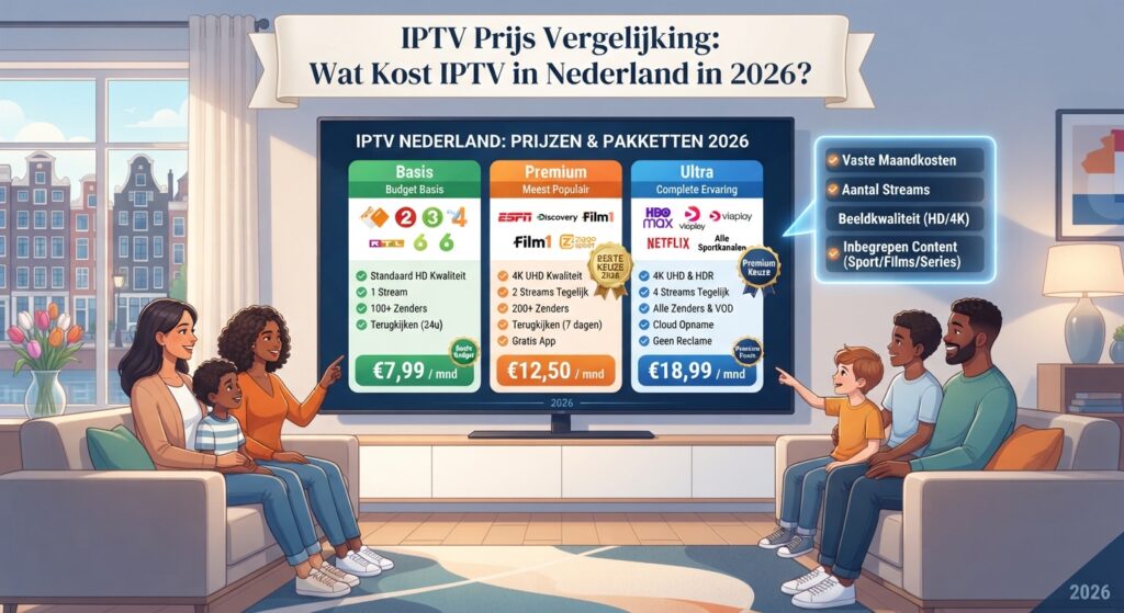 IPTV Prijs Vergelijking: Wat Kost IPTV in Nederland in 2026?